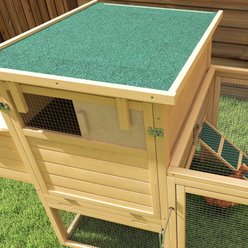 PawHut 75-in Elevated Wooden Chicken Coop, Nesting Box, Outdoor Run, Lockable Doors, Natural slide 2 of 9