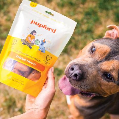 Show full view: Pupford Chicken Hearts Limited Ingredient Freeze-Dried Dog Treats, 4.25-oz bag slide 7 of 9