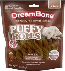 DreamBone Puffy Rolls Dog Chews, 8 count
