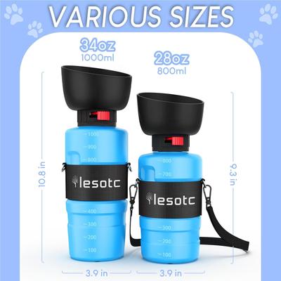 Show full view: LESOTC Portable Dog Water Bottle, 34-oz slide 2 of 8