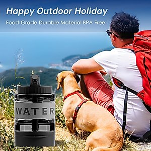 LESOTC Travel Gravity Refill Dog Waterer, 9.6-cup