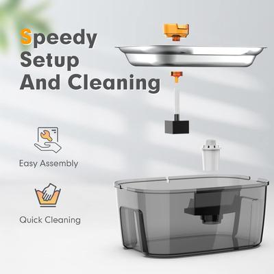 Show full view: LESOTC Stainless Steel Dog Water Fountain, 10-liter slide 3 of 9