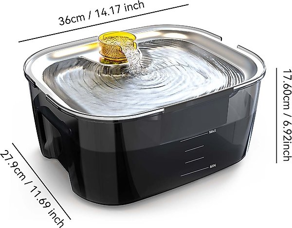 Show full view: LESOTC Stainless Steel Dog Water Fountain, 10-liter slide 2 of 9