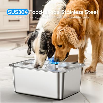 Show full view: PetNF Stainless Steel Dog Water Fountain with 4 Filters, 3-gallon slide 4 of 11
