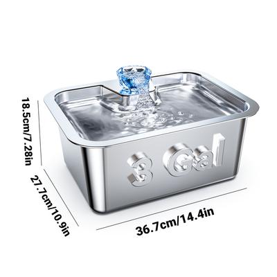 Show full view: PetNF Stainless Steel Dog Water Fountain with 4 Filters, 3-gallon slide 2 of 11