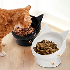 PetNF Slanted Elevated Cat Bowl, Black & White, 0.75-cup, 2 count slide 2 of 6