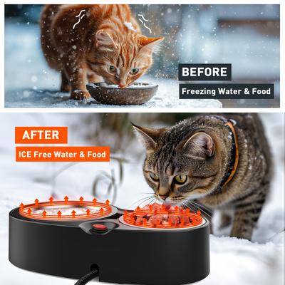 Show full view: PetNF Thermostatic Heated Double Cat Bowl, 2-cup slide 6 of 7