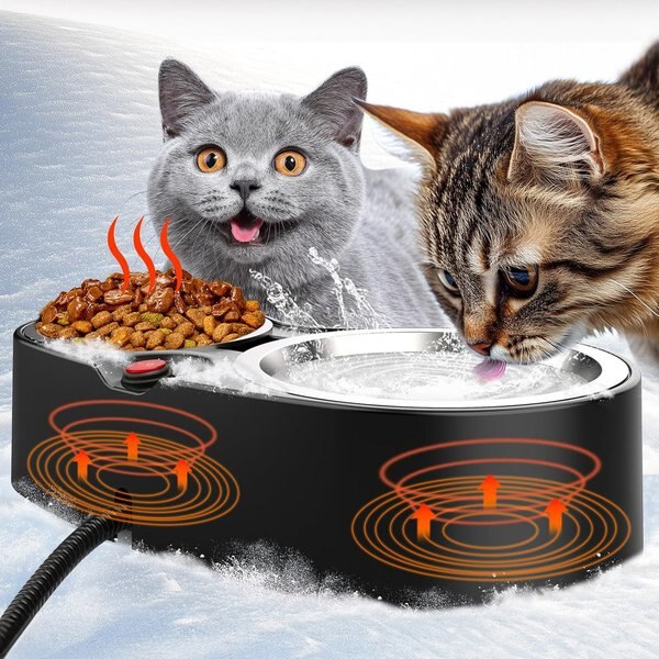 PetNF Thermostatic Heated Double Cat Bowl