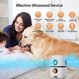 PATPET Rechargeable Ultrasonic Bark Control Dog Repellent