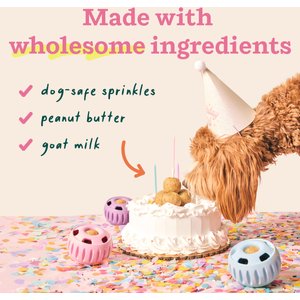 Woof Pupsicle Pops Refills Peanut Butter Birthday Lickable Dog Treats, Large, 7 count