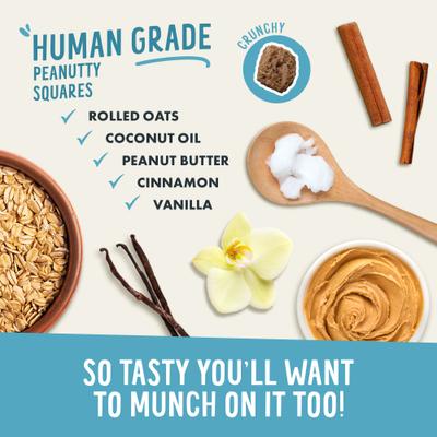 Show full view: Health Extension Crunchy Munchies Granola Bites Peanutty Squares Dog Treats, 5-oz bag slide 5 of 8