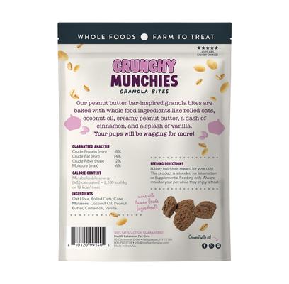 Show full view: Health Extension Crunchy Munchies Granola Bites Peanutty Squares Dog Treats, 5-oz bag slide 3 of 8