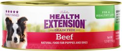 Health Extension 95% Grain-Free Beef Wet Dog Food, 5.5-oz can, case of 24