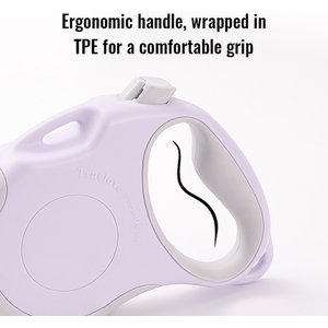 Chai's Choice Reflective Hands-Free Retractable Leash, Lavender/Gray, Small: 16-ft long, 1/3-in wide