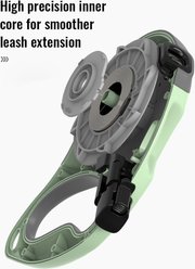 Chai's Choice Reflective Hands-Free Retractable Leash, Fuchsia/Blue, Medium: 16-ft long, 7/16-in wide slide 2 of 9