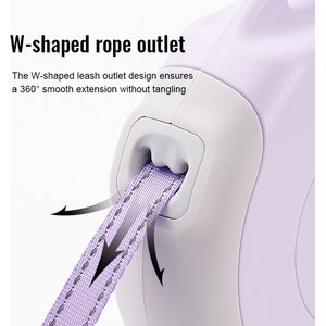 Chai's Choice Reflective Hands-Free Retractable Leash, Lavender/Gray, Small: 16-ft long, 1/3-in wide