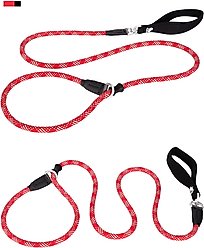 Chai's Choice Training Rope Dog Slip Leash, Large: 6-ft long, 7/16-in wide, Red