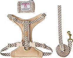 Chai's Choice Fashionable Harris Tweed Wool Dog Poop Bag Dispenser, Leash & Harness, Desert Sand, Large: 15 to 21.5-in chest