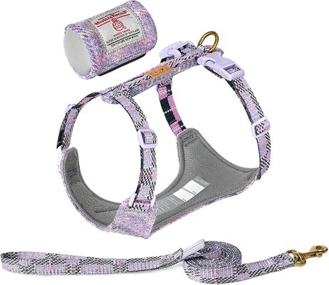 Show full view: Chai's Choice Fashionable Harris Tweed Wool Dog Poop Bag Dispenser, Leash & Harness, Lavender, Small: 11 to 15-in chest slide 2 of 10