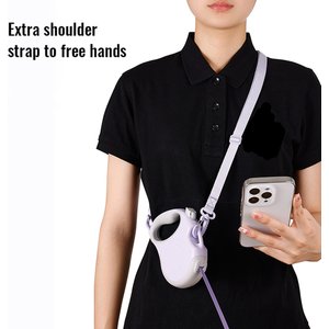 Chai's Choice Reflective Hands-Free Retractable Leash, Lavender/Gray, Small: 16-ft long, 1/3-in wide