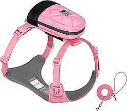 Chai's Choice Stylish Dog Backpack, Leash & Harness, Pink, Small: 11 to 15-in chest