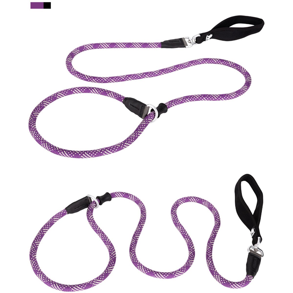 Chai's Choice Training Rope Dog Slip Leash, Large: 6-ft long, 7/16-in wide, Purple