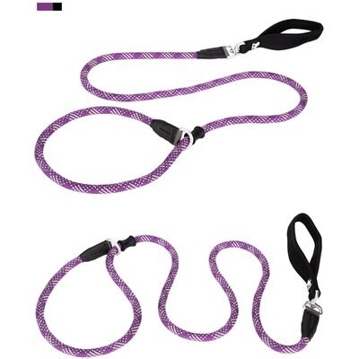 Chai's Choice Chai's Choice Training Rope Dog Slip Leash, Large: 6-ft long, 7/16-in wide, Purple