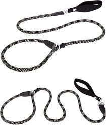 Chai's Choice Training Rope Dog Slip Leash, Large: 6-ft long, 7/16-in wide, Black