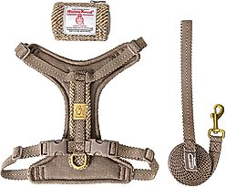 Chai's Choice Fashionable Harris Tweed Wool Dog Poop Bag Dispenser, Leash & Harness, Otter, Medium: 13 to 16.5-in chest slide 1 of 9