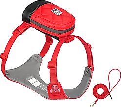 Chai's Choice Stylish Dog Backpack, Leash & Harness, Red, Small: 11 to 15-in chest