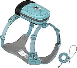 Chai's Choice Stylish Dog Backpack, Leash & Harness, Turquoise, Large: 15 to 21.5-in chest, 3 count