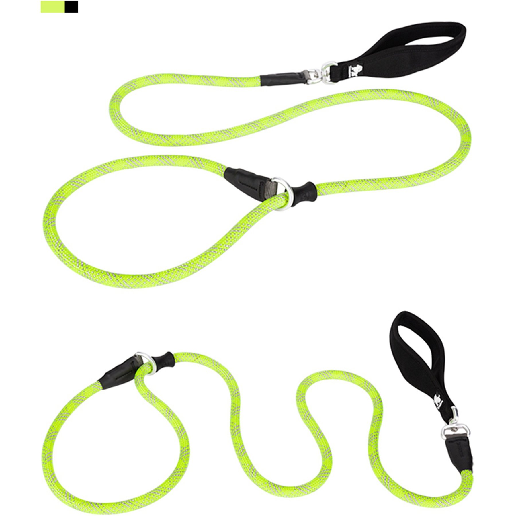 Chai's Choice Training Rope Dog Slip Leash, Large: 6-ft long, 7/16-in wide, Neon Yellow