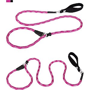 Chai's Choice Training Rope Dog Slip Leash, Large: 6-ft long, 7/16-in wide, Fuchsia