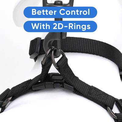 Show full view: Pawtitas Solid Personalized Dog Harness, Black, Large: 22 to 33-in chest slide 7 of 9