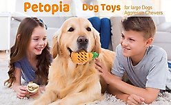 Petopia Pineapple Tough Dog Chew Toy, Orange/Green, Small slide 2 of 9