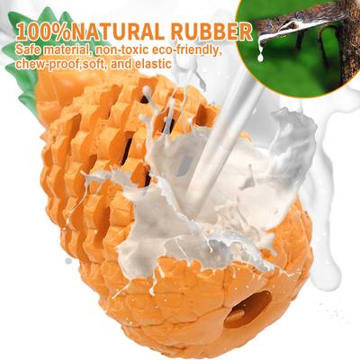 Show full view: Petopia Pineapple Tough Dog Chew Toy, Orange/Green, Large slide 3 of 11