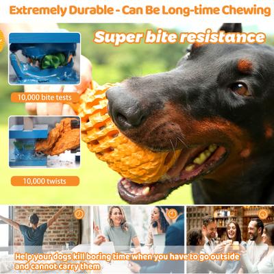 Show full view: Petopia Pineapple Tough Dog Chew Toy, Orange/Green, Large slide 5 of 11