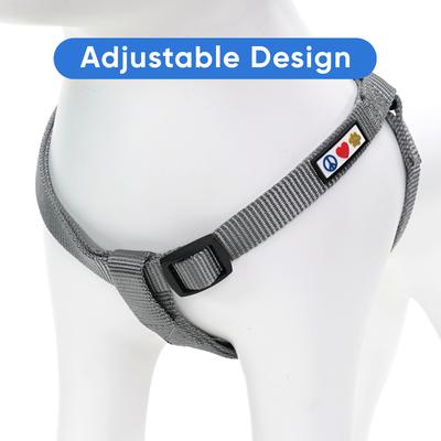 Show full view: Pawtitas Solid Personalized Dog Harness, Grey, Small: 14 to 21-in chest slide 6 of 9