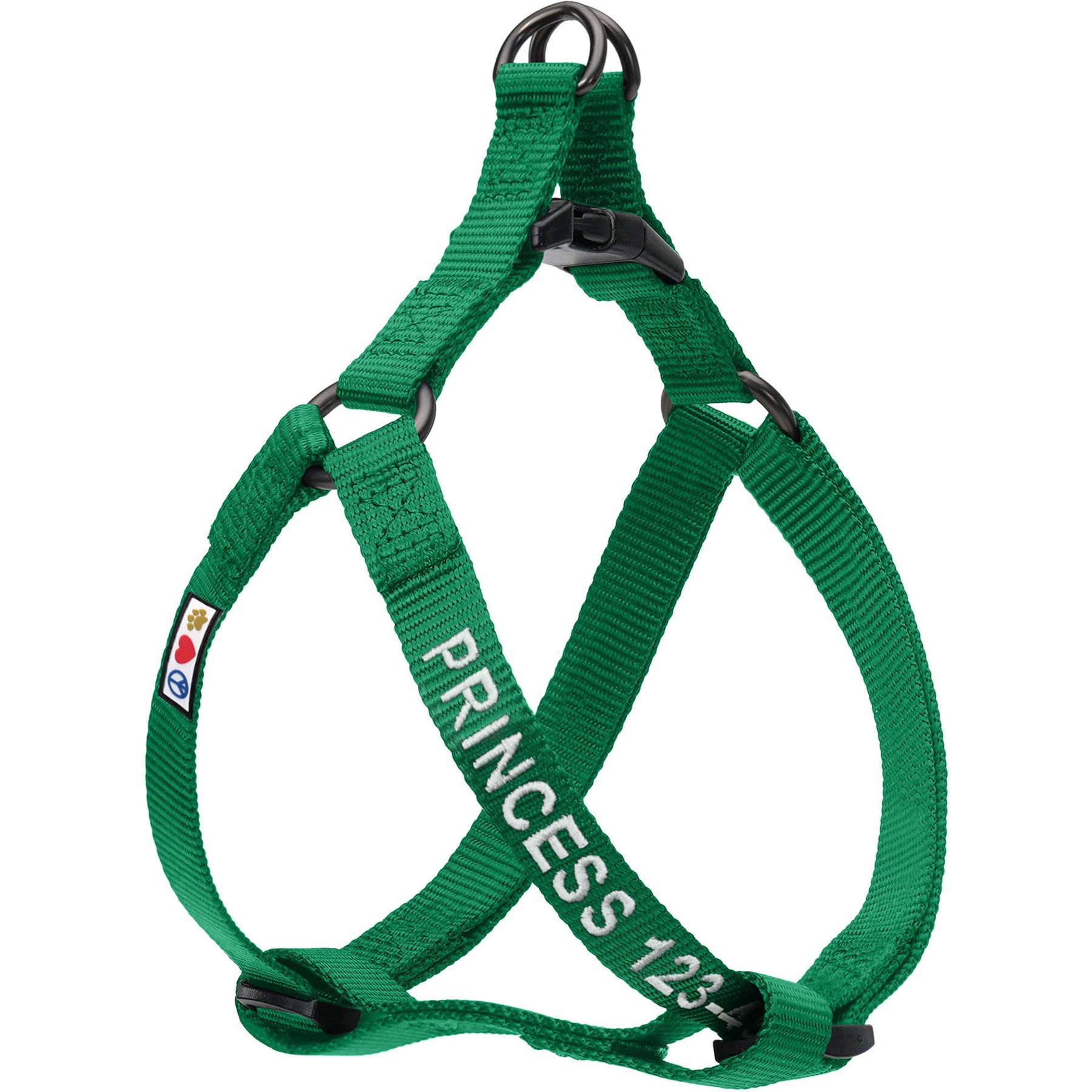 Pawtitas Solid Personalized Dog Harness, Lush Green, Medium: 18 to 28-in chest