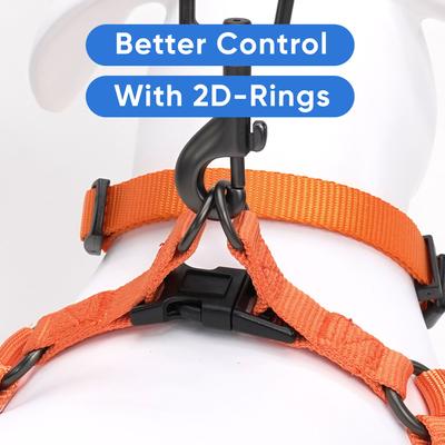 Show full view: Pawtitas Solid Personalized Dog Harness, Orange, Small: 14 to 21-in chest slide 7 of 9