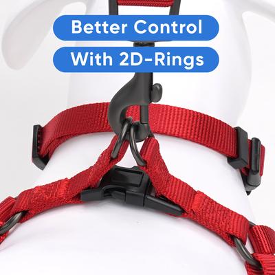Show full view: Pawtitas Solid Personalized Dog Harness, Red, Large: 22 to 33-in chest slide 7 of 9