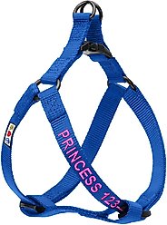 Pawtitas Solid Personalized Dog Harness, Blue, Large: 22 to 33-in chest
