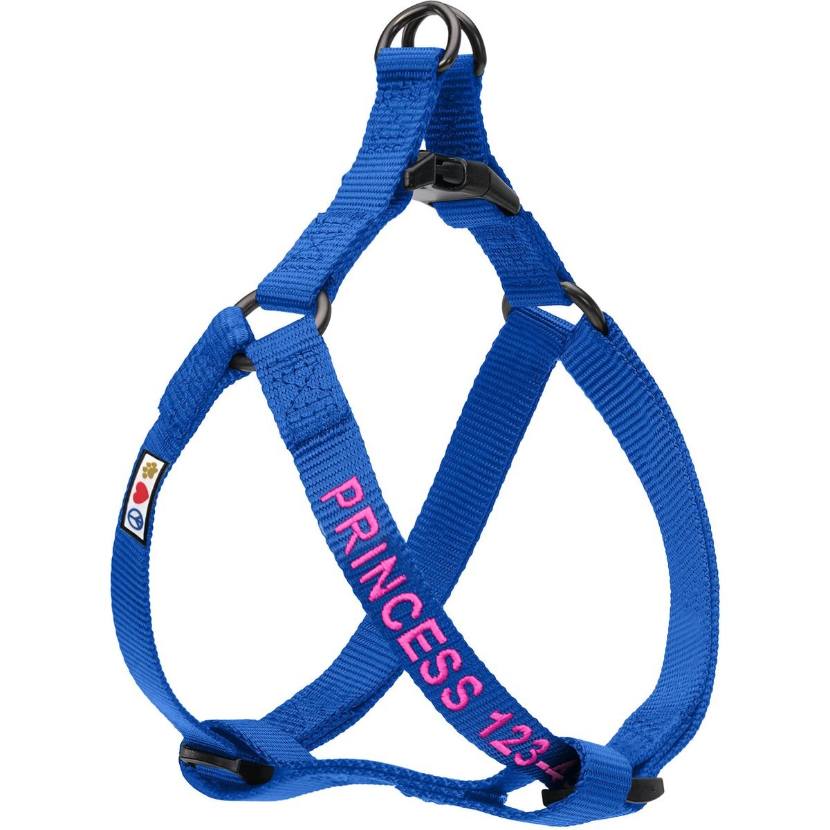 Pawtitas Solid Personalized Dog Harness, Blue, X-Small: 10 to 15-in chest
