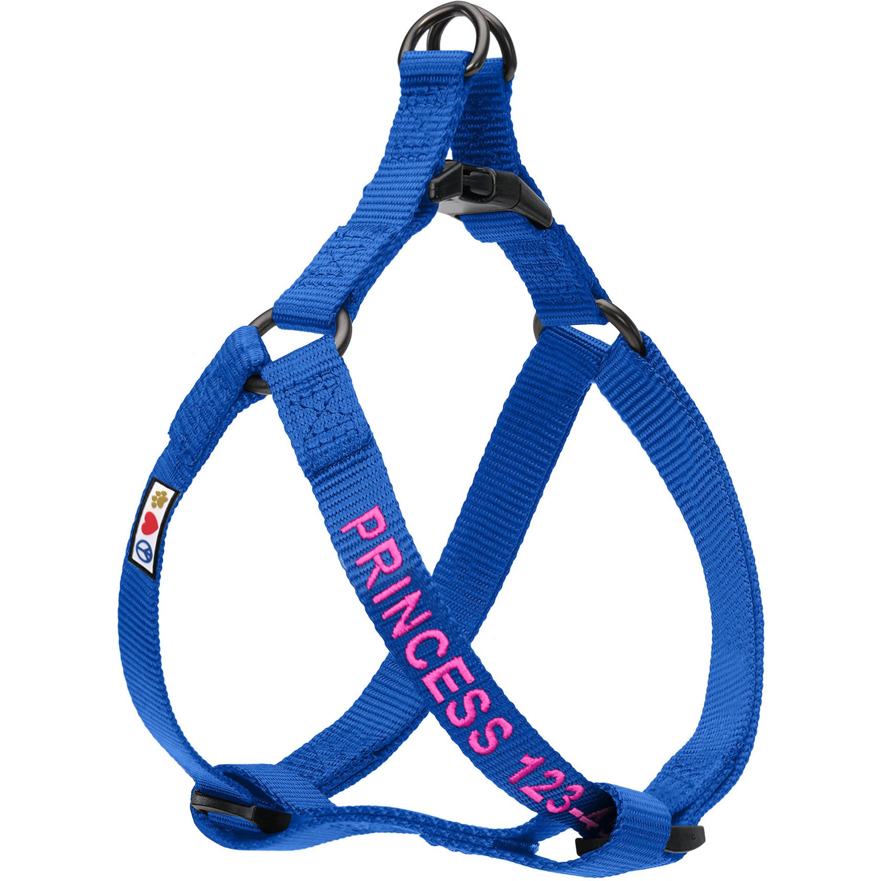 Pawtitas Solid Personalized Dog Harness, Blue, Large: 22 to 33-in chest