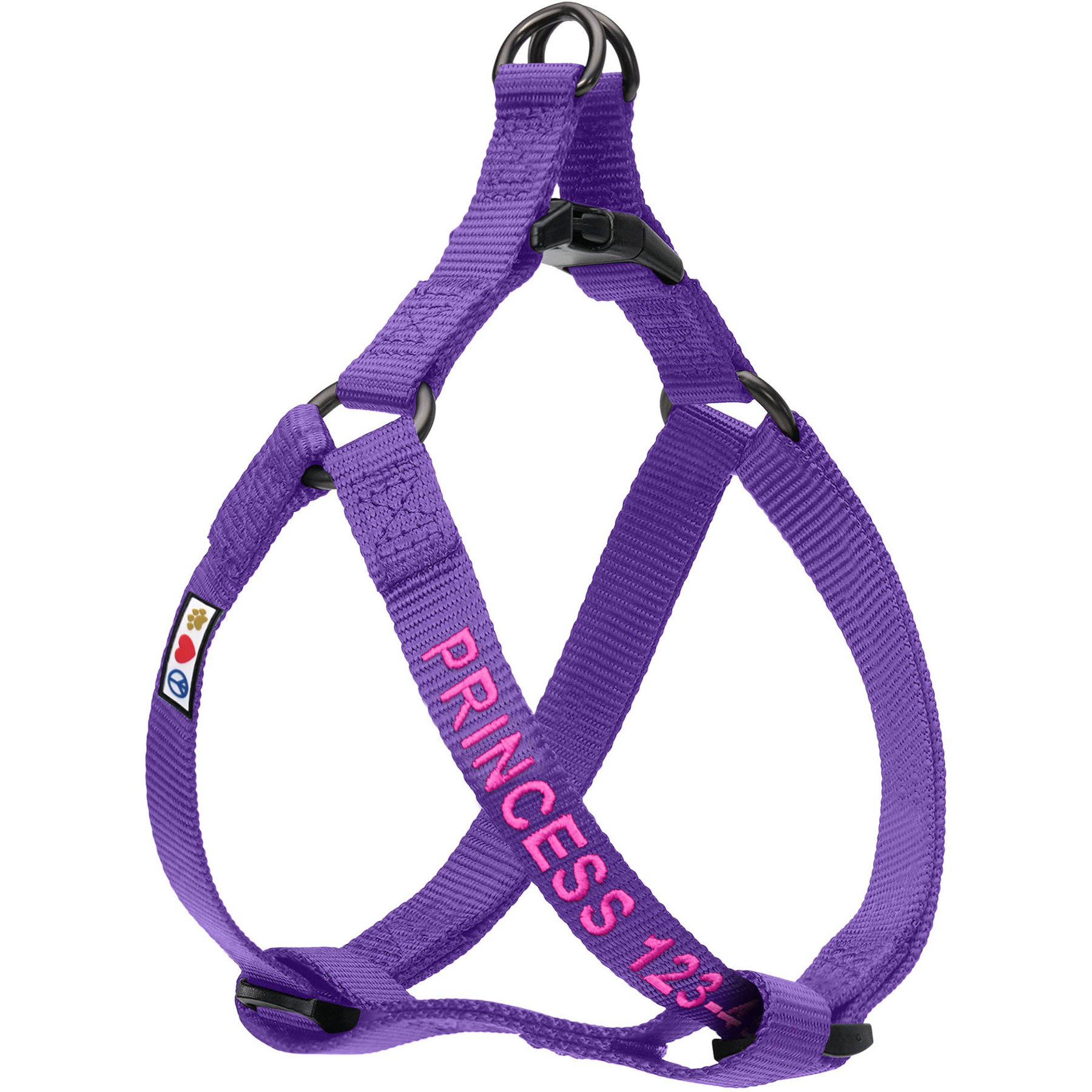 Pawtitas Solid Personalized Dog Harness, Purple, Medium: 18 to 28-in chest