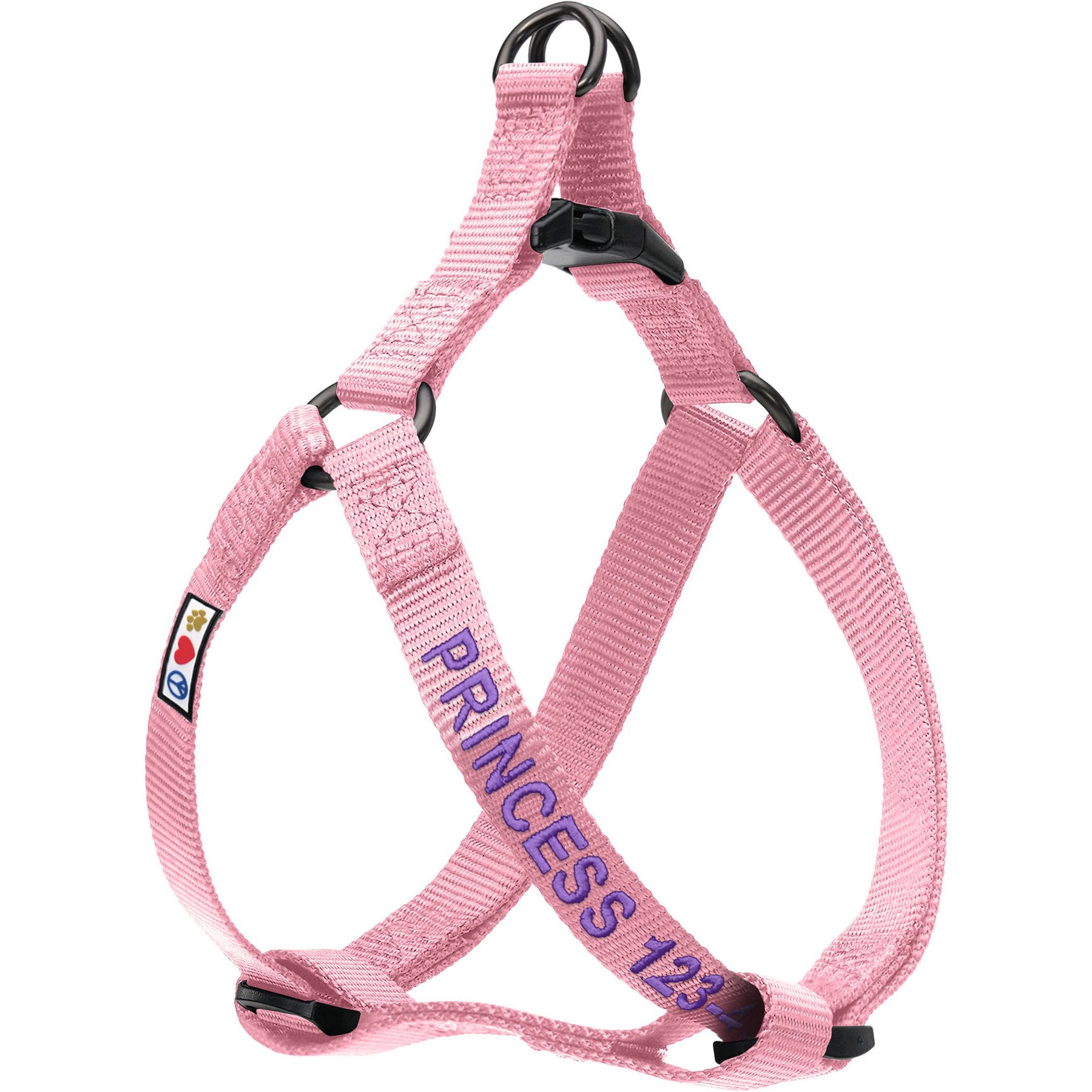 Pawtitas Solid Personalized Dog Harness, Millennial Pink, Small: 14 to 21-in chest