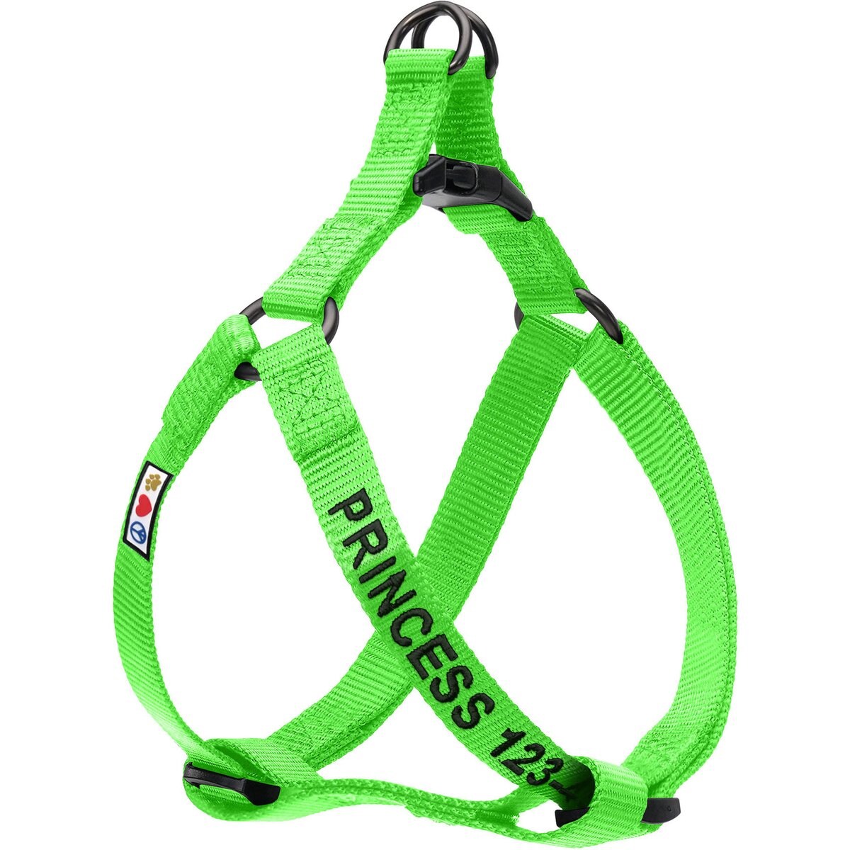Pawtitas Solid Personalized Dog Harness, Green, Medium: 18 to 28-in chest