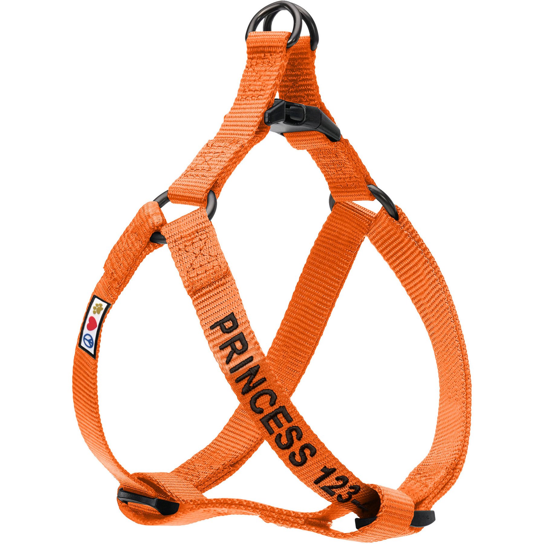 Pawtitas Solid Personalized Dog Harness, Orange, Large: 22 to 33-in chest