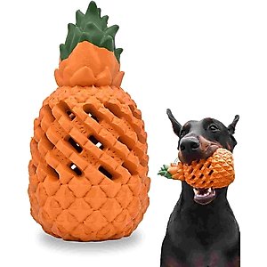 Petopia Pineapple Tough Dog Chew Toy, Orange/Green, Large