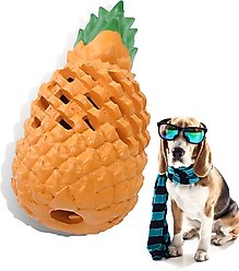 Petopia Pineapple Tough Dog Chew Toy, Orange/Green, Medium